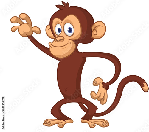 Photography Cartoon funny monkey chimpanzee with cute face expression