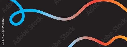 Vibrant multicolored wavy lines on a design element fathers day