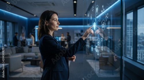 Business innovation and digital transformation concept with modern technology and corporate communication.