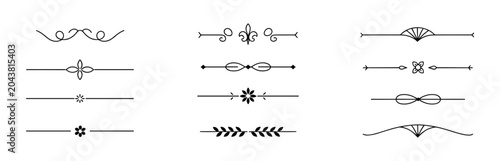 Photos Decorative Design Elements: A collection of elegant and ornate decorative elements and dividers, perfect for adding a touch of sophistication to graphic design projects