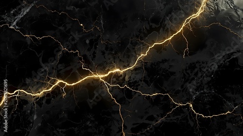 Abstract deep charcoal black liquid marble texture with glowing gold lightning veins background – premium elegant aesthetic design for luxury brand identity, modern advertising, and high-end