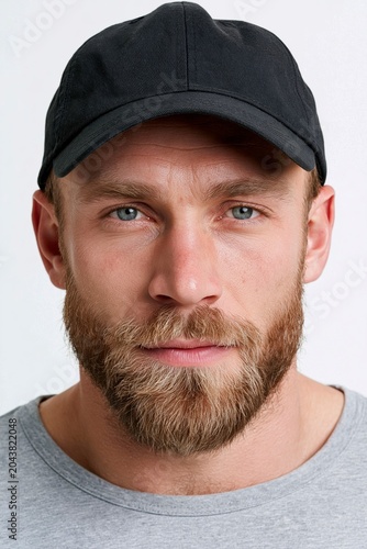  Portrait of a confident adult man on a white background.
