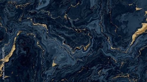 Luxury deep navy blue marble texture background with metallic gold veins – elegant modern aesthetic design for premium brand identity, high-end advertising, social media content and website headers