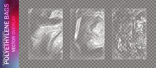 Konstfotografi Realistic set of transparent plastic polyethylene bags overlay