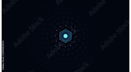 Abstract hexagon hud interface digital background animation