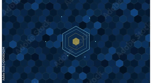 Abstract hexagon digital network background, with animation