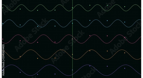 Abstract sine wave oscilloscope animation with moving animation