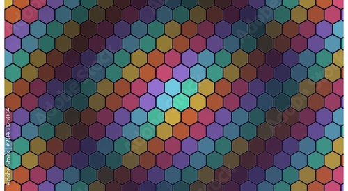 Colorful hexagon pattern motion background, with animation