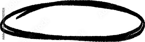 Quadro su tela Crayon outline oval or ellipse