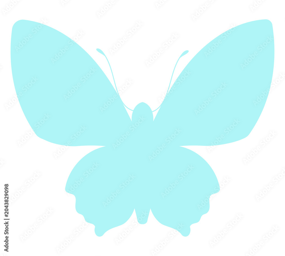 Fototapeta premium Butterfly png sticker, blue beautiful flat clipart