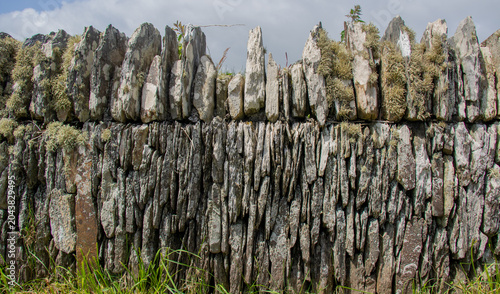 Canvas Print Traditional field boundary made of dry stone walls