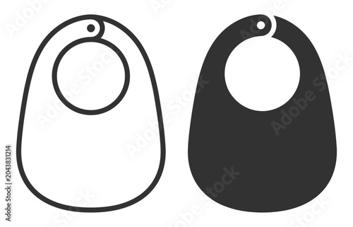 Canvastavla baby bib icon set vector illustration on transparent background