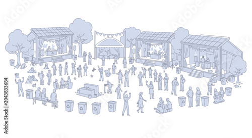 Tableau sur toile People walking in a public square.