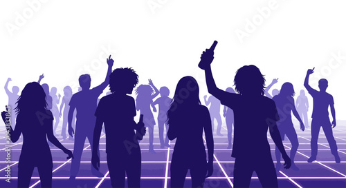 Cuadro en lienzo People dancing in a nightclub scene.