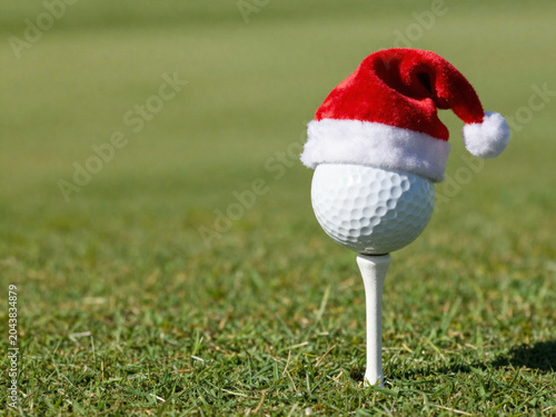 golf ball and tees arranged on lush green grass with patriotic red, white, and blue accents. Perfect for Independence Day golf celebrations, summer tournaments, golf club promotion