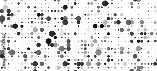 Fotografie Abstract grayscale bubble pattern background, random circles of various sizes, modern decorative geometric wallpaper, minimalist dotted composition