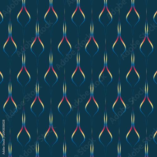 Geometric,seamless pattern design on dark green background