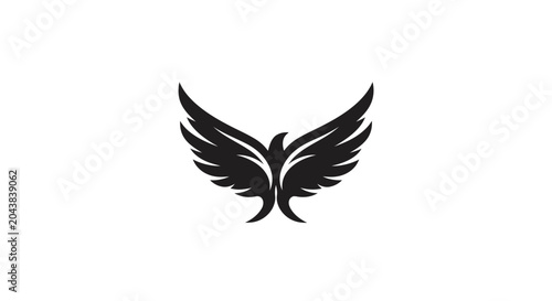 Schilderij op canvas Black wing logo symbol icon graphic.