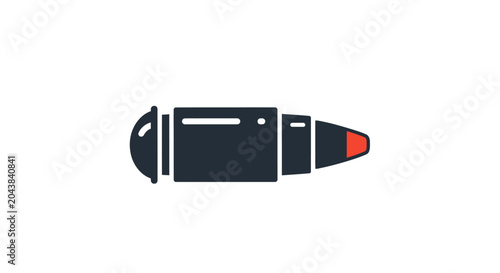 Minimalist vector illustration of a modern bullet design icon.