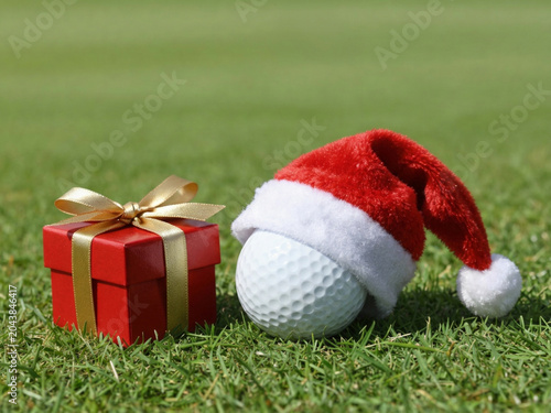 golf ball and tees arranged on lush green grass with patriotic red, white, and blue accents. Perfect for Independence Day golf celebrations, summer tournaments, golf club promotion