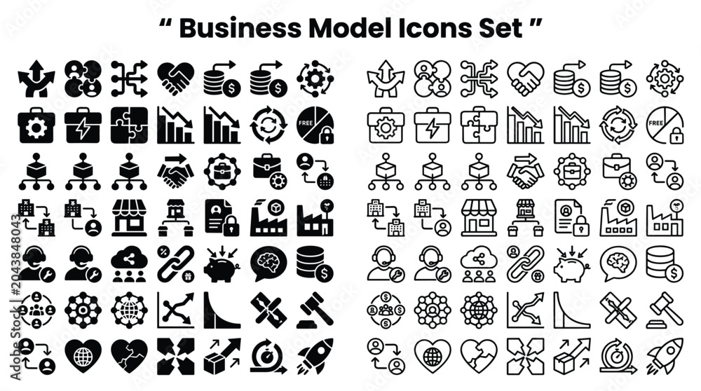 Naklejka premium Business icons set for modern corporate presentations and infographics online