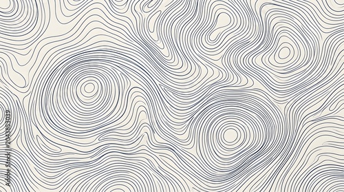 Abstract Topographic Map Background with Blue Contour Lines