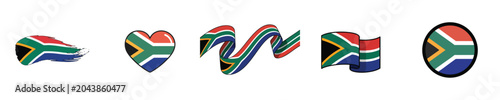 Foto South Africa Flag Graphics Flat Design National Pride Vector Icon Set