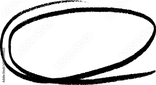 Quadro su tela Crayon outline oval or ellipse