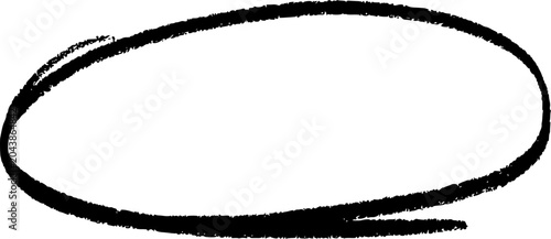 Foto Crayon outline oval or ellipse