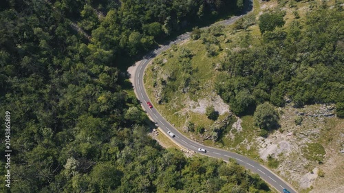 Driving along scenic road in Cheddar Gorge, Somerset