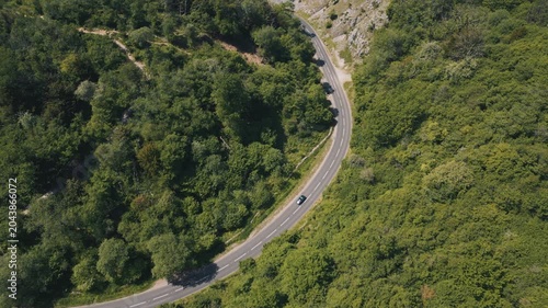Driving along scenic road in Cheddar Gorge, Somerset