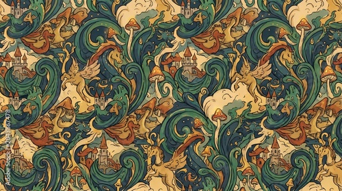 seamless pattern with floral pattern