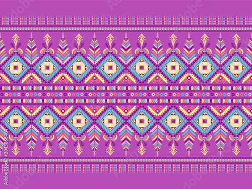 Purple Tribal Geometric Ethnic Weaving Pattern