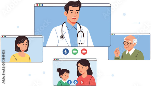 Online doctor consultation with patients on video call