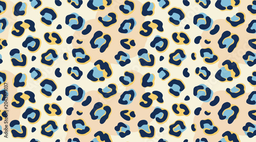 Photography Modern blue leopard pattern vector background