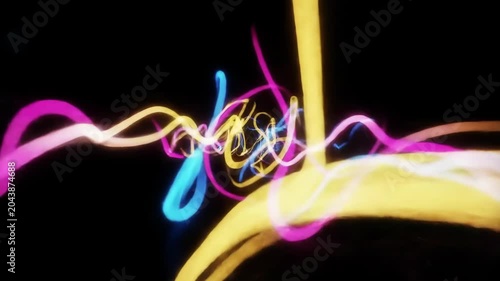 Abstract colorful neon light trails creating dynamic motion and futuristic energy background