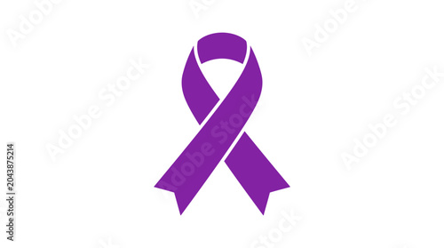 Purple Ribbon Symbol for Alzheimer's Awareness