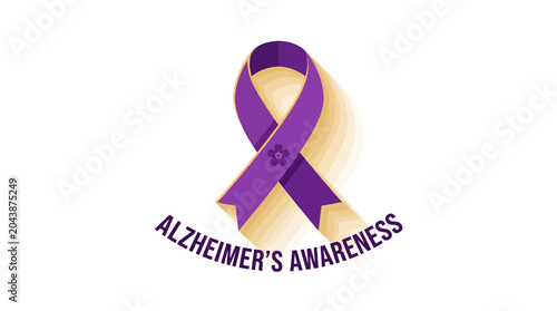 Alzheimer's Awareness Purple Ribbon Symbol