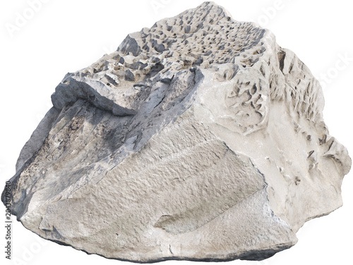 Canvas Print Honeycomb Weathered Limestone Rock Isolated on Transparent Background