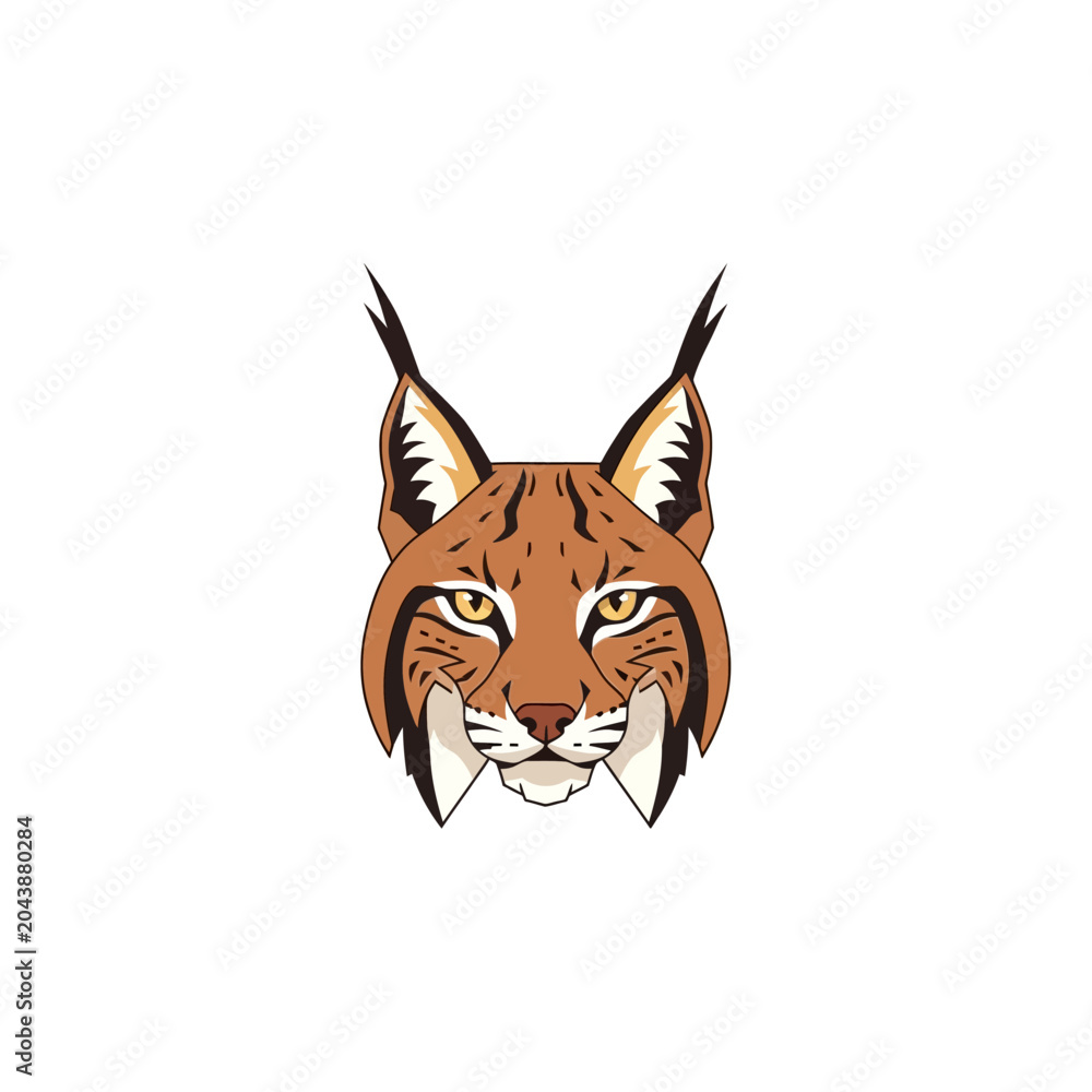 Fototapeta premium Vibrant illustration of a lynx head.