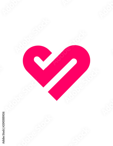 Canvastavla initial letter S in the shape of a heart