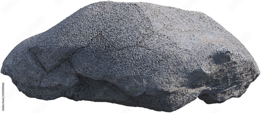 Fototapeta premium Porous Volcanic Rock Boulder Isolated on Transparent Background