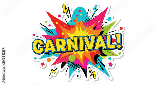 Colorful Carnival Comic Style Speech Bubble Graphic