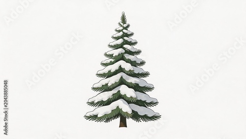 Snow covered evergreen tree