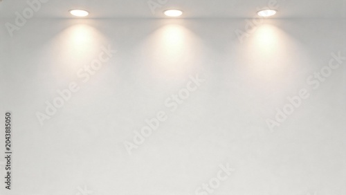 White wall with ceiling lights
