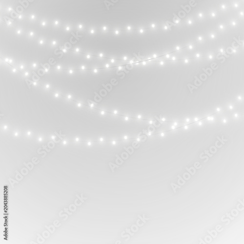 Photography Glowing neon Christmas lights PNG for festive decoration design