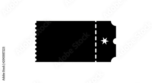 Black Ticket Icon Isolated on White Background.