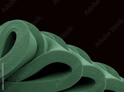 Quadro em tela a mound of rolled or folded green foam sponge