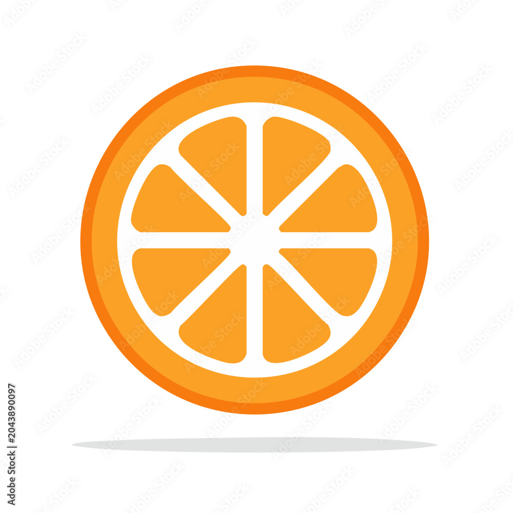 Obraz premium Flat design orange slice icon