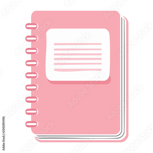 Pink Spiral Notebook with Lined Label